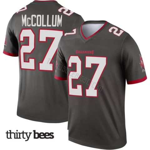Zyon McCollum ＃27 Tampa Bay Buccaneers Youth Legend Pewter Alternate Jersey