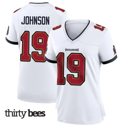 Kameron Johnson ＃19 Tampa Bay Buccaneers Women's Game White Jersey