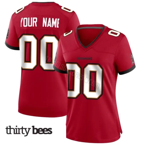 Custom ＃00 Tampa Bay Buccaneers Women's Game Red Team Color Jersey