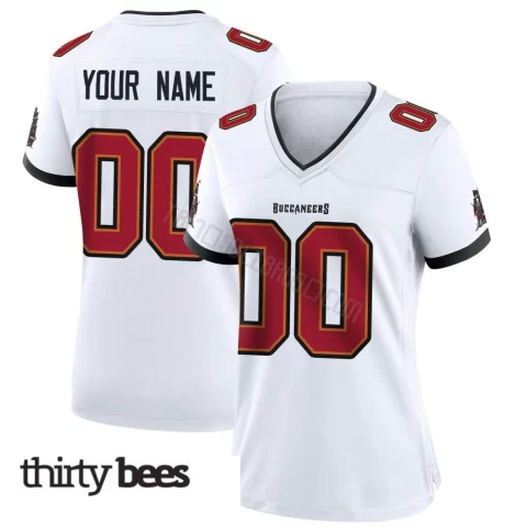 Custom ＃00 Tampa Bay Buccaneers Women's Game White Jersey
