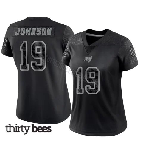 Kameron Johnson ＃19 Tampa Bay Buccaneers Women's Limited Black Reflective Jersey