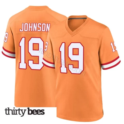 Kameron Johnson ＃19 Tampa Bay Buccaneers Men's Game Orange Throwback Jersey