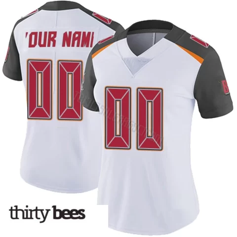 Custom ＃00 Tampa Bay Buccaneers Women's Limited White Vapor Untouchable Jersey