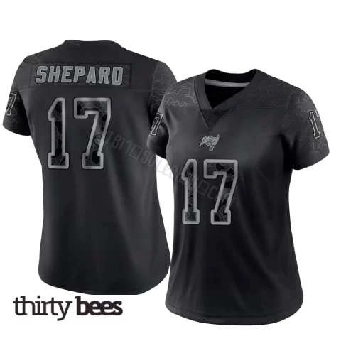 Sterling Shepard ＃17 Tampa Bay Buccaneers Women's Limited Black Reflective Jersey
