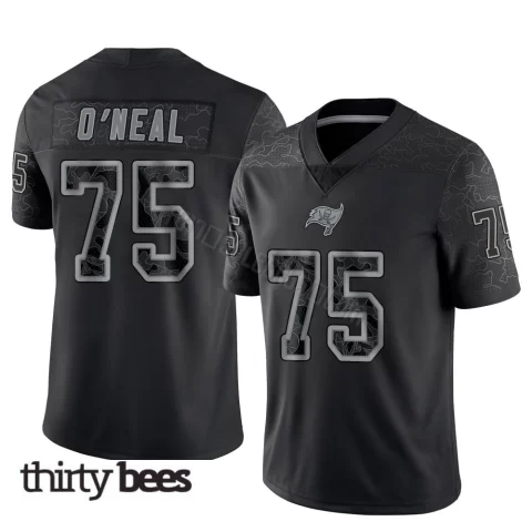 Raiqwon O'Neal ＃75 Tampa Bay Buccaneers Youth Limited Black Reflective Jersey