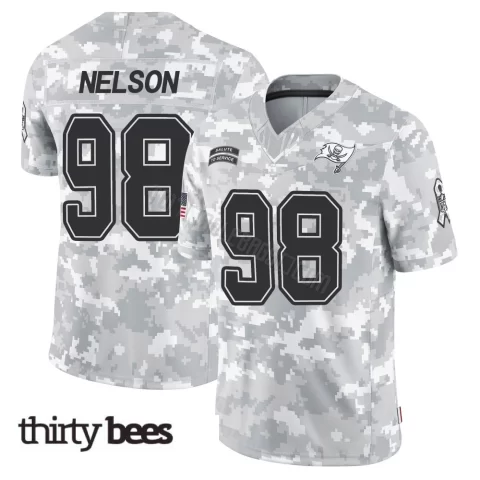 Anthony Nelson ＃98 Tampa Bay Buccaneers Youth Limited Arctic Camo 2024 Salute to Service Jersey