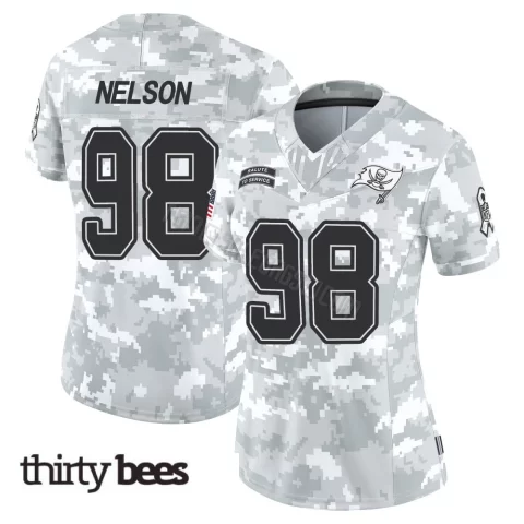 Anthony Nelson ＃98 Tampa Bay Buccaneers Women's Limited Arctic Camo 2024 Salute to Service Jersey