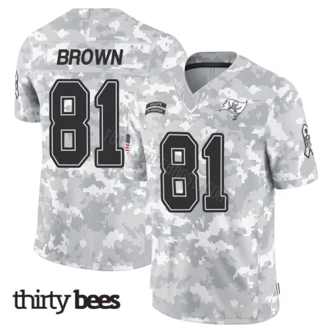 Antonio Brown ＃81 Tampa Bay Buccaneers Men's Limited Arctic Camo 2024 Salute to Service Jersey