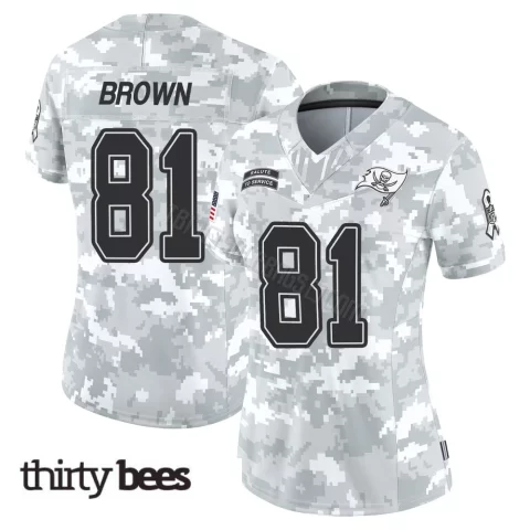 Antonio Brown ＃81 Tampa Bay Buccaneers Women's Limited Arctic Camo 2024 Salute to Service Jersey