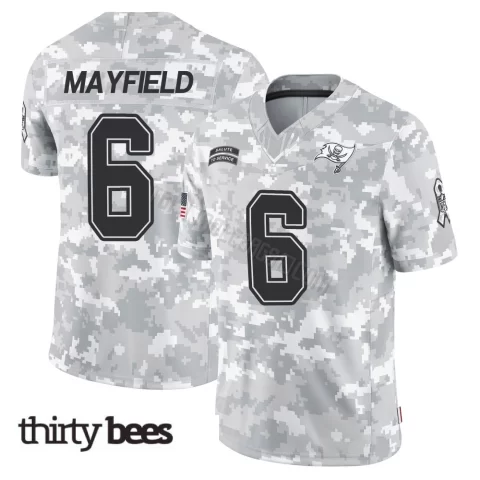 Baker Mayfield ＃6 Tampa Bay Buccaneers Youth Limited Arctic Camo 2024 Salute to Service Jersey