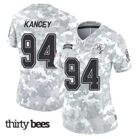 Calijah Kancey ＃94 Tampa Bay Buccaneers Women's Limited Arctic Camo 2024 Salute to Service Jersey