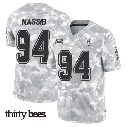 Carl Nassib ＃94 Tampa Bay Buccaneers Men's Limited Arctic Camo 2024 Salute to Service Jersey