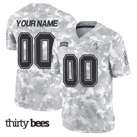 Custom ＃00 Tampa Bay Buccaneers Men's Limited Arctic Camo 2024 Salute to Service Jersey