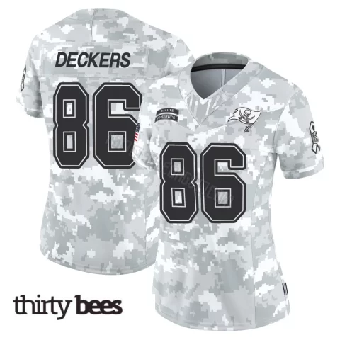 Evan Deckers ＃86 Tampa Bay Buccaneers Women's Limited Arctic Camo 2024 Salute to Service Jersey