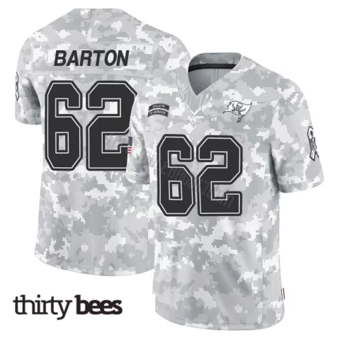 Graham Barton ＃62 Tampa Bay Buccaneers Men's Limited Arctic Camo 2024 Salute to Service Jersey