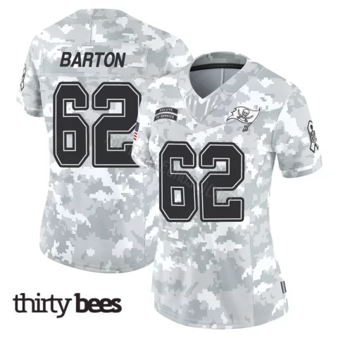 Graham Barton ＃62 Tampa Bay Buccaneers Women's Limited Arctic Camo 2024 Salute to Service Jersey