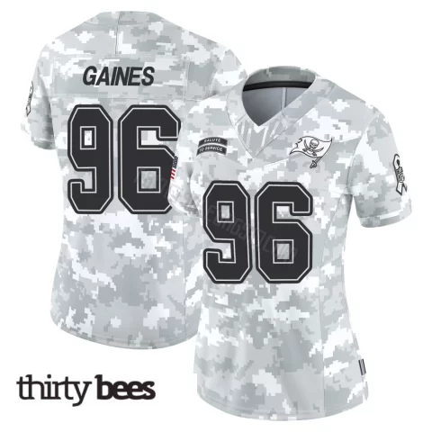 Greg Gaines ＃96 Tampa Bay Buccaneers Women's Limited Arctic Camo 2024 Salute to Service Jersey