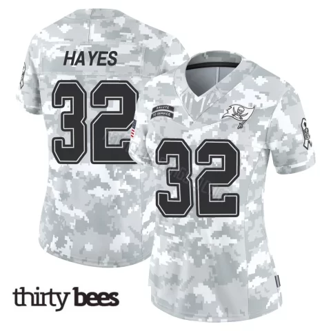 Josh Hayes ＃32 Tampa Bay Buccaneers Women's Limited Arctic Camo 2024 Salute to Service Jersey