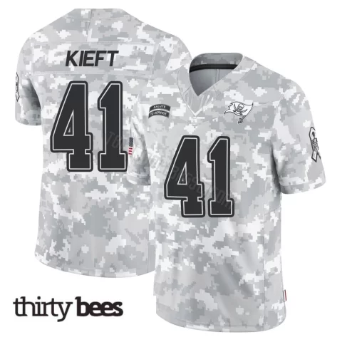 Ko Kieft ＃41 Tampa Bay Buccaneers Men's Limited Arctic Camo 2024 Salute to Service Jersey