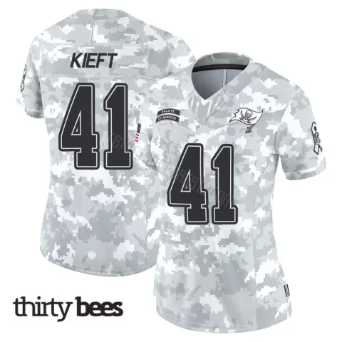 Ko Kieft ＃41 Tampa Bay Buccaneers Women's Limited Arctic Camo 2024 Salute to Service Jersey