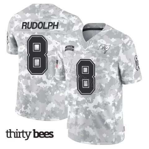 Kyle Rudolph ＃8 Tampa Bay Buccaneers Men's Limited Arctic Camo 2024 Salute to Service Jersey