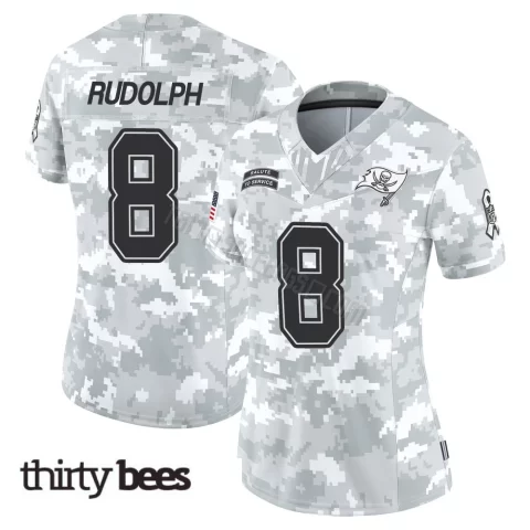 Kyle Rudolph ＃8 Tampa Bay Buccaneers Women's Limited Arctic Camo 2024 Salute to Service Jersey