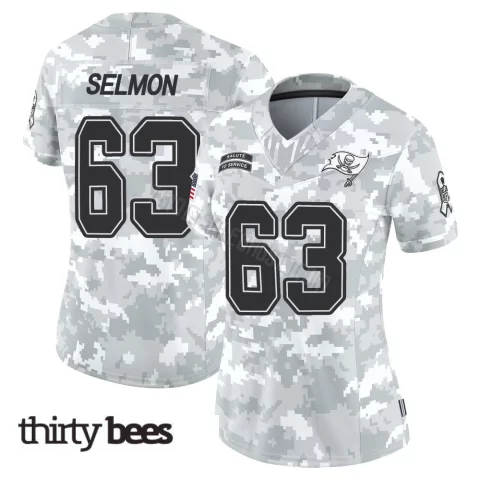 Lee Roy Selmon ＃63 Tampa Bay Buccaneers Women's Limited Arctic Camo 2024 Salute to Service Jersey