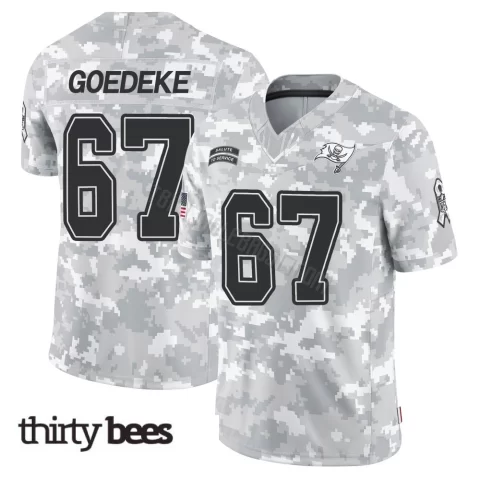 Luke Goedeke ＃67 Tampa Bay Buccaneers Men's Limited Arctic Camo 2024 Salute to Service Jersey