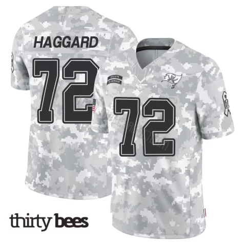Luke Haggard ＃72 Tampa Bay Buccaneers Youth Limited Arctic Camo 2024 Salute to Service Jersey
