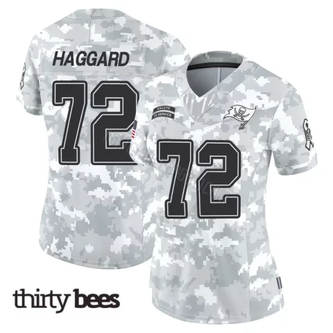 Luke Haggard ＃72 Tampa Bay Buccaneers Women's Limited Arctic Camo 2024 Salute to Service Jersey