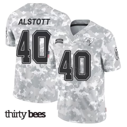 Mike Alstott ＃40 Tampa Bay Buccaneers Men's Limited Arctic Camo 2024 Salute to Service Jersey