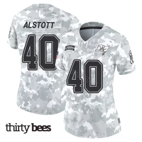 Mike Alstott ＃40 Tampa Bay Buccaneers Women's Limited Arctic Camo 2024 Salute to Service Jersey
