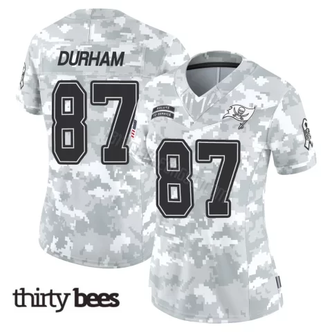 Payne Durham ＃87 Tampa Bay Buccaneers Women's Limited Arctic Camo 2024 Salute to Service Jersey