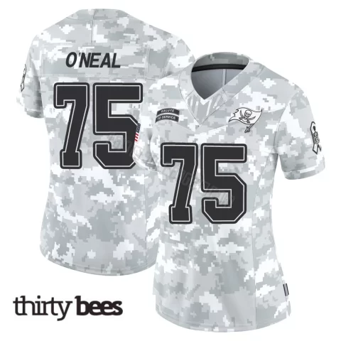 Raiqwon O'Neal ＃75 Tampa Bay Buccaneers Women's Limited Arctic Camo 2024 Salute to Service Jersey