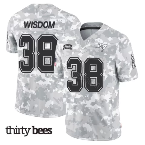 Rashad Wisdom ＃38 Tampa Bay Buccaneers Men's Limited Arctic Camo 2024 Salute to Service Jersey