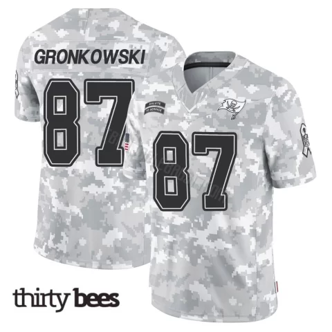 Rob Gronkowski ＃87 Tampa Bay Buccaneers Youth Limited Arctic Camo 2024 Salute to Service Jersey