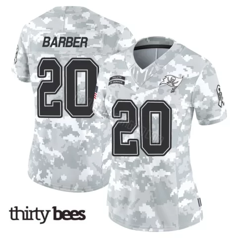 Ronde Barber ＃20 Tampa Bay Buccaneers Women's Limited Arctic Camo 2024 Salute to Service Jersey