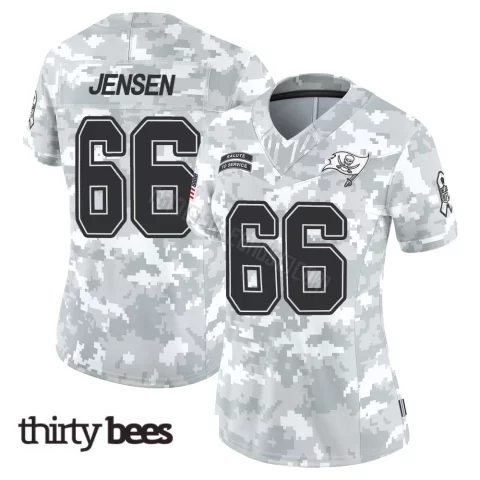 Ryan Jensen ＃66 Tampa Bay Buccaneers Women's Limited Arctic Camo 2024 Salute to Service Jersey