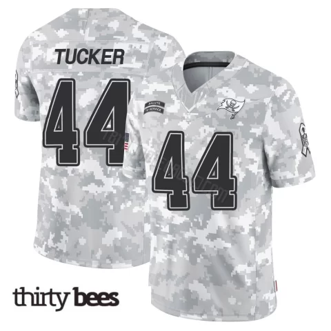 Sean Tucker ＃44 Tampa Bay Buccaneers Youth Limited Arctic Camo 2024 Salute to Service Jersey