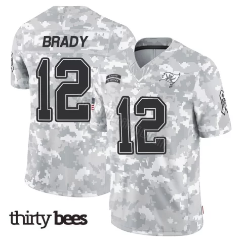 Tom Brady ＃12 Tampa Bay Buccaneers Youth Limited Arctic Camo 2024 Salute to Service Jersey