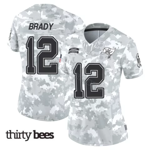 Tom Brady ＃12 Tampa Bay Buccaneers Women's Limited Arctic Camo 2024 Salute to Service Jersey