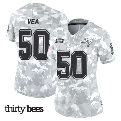 Vita Vea ＃50 Tampa Bay Buccaneers Women's Limited Arctic Camo 2024 Salute to Service Jersey