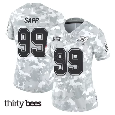 Warren Sapp ＃99 Tampa Bay Buccaneers Women's Limited Arctic Camo 2024 Salute to Service Jersey