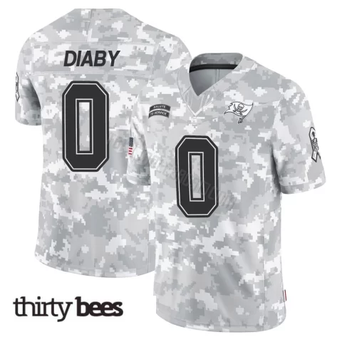 Yaya Diaby ＃0 Tampa Bay Buccaneers Youth Limited Arctic Camo 2024 Salute to Service Jersey