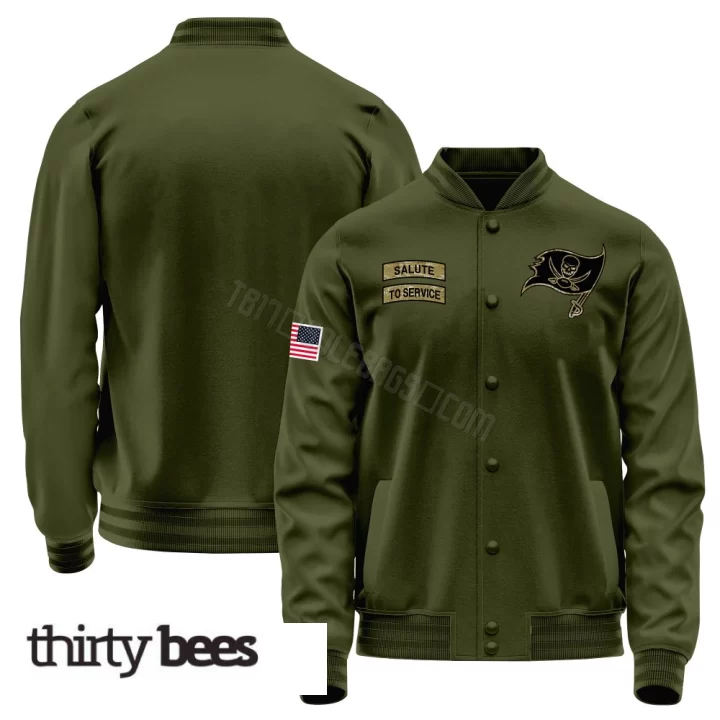 Tampa Bay Buccaneers Men's Olive Salute to Service Sideline Performance Jacket