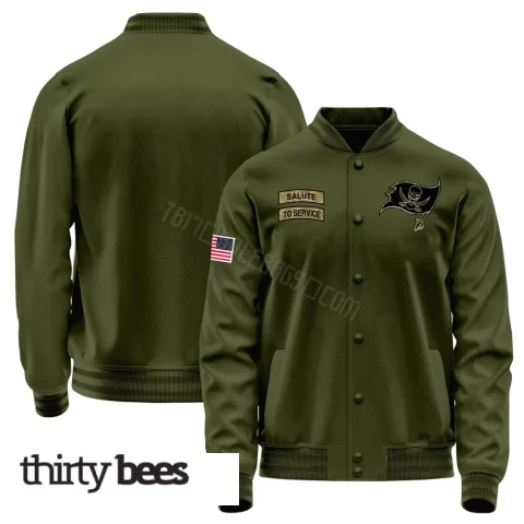 Tampa Bay Buccaneers Youth Olive Salute to Service Sideline Performance Jacket