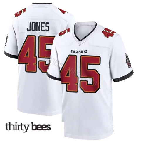 Deion Jones ＃45 Tampa Bay Buccaneers Youth Game White Jersey