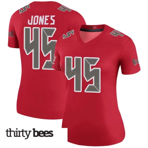 Deion Jones ＃45 Tampa Bay Buccaneers Women's Legend Red Color Rush Jersey
