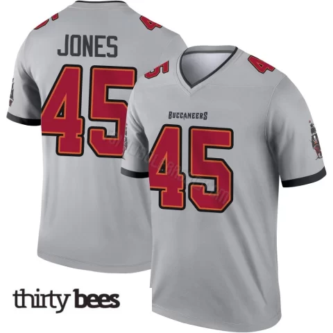Deion Jones ＃45 Tampa Bay Buccaneers Youth Legend Gray Inverted Jersey