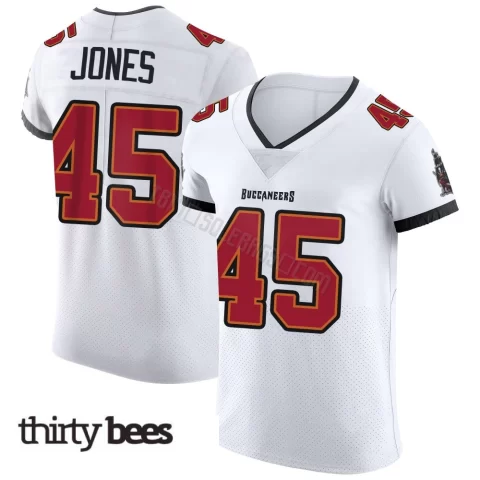 Deion Jones ＃45 Tampa Bay Buccaneers Men's Elite White Vapor Jersey